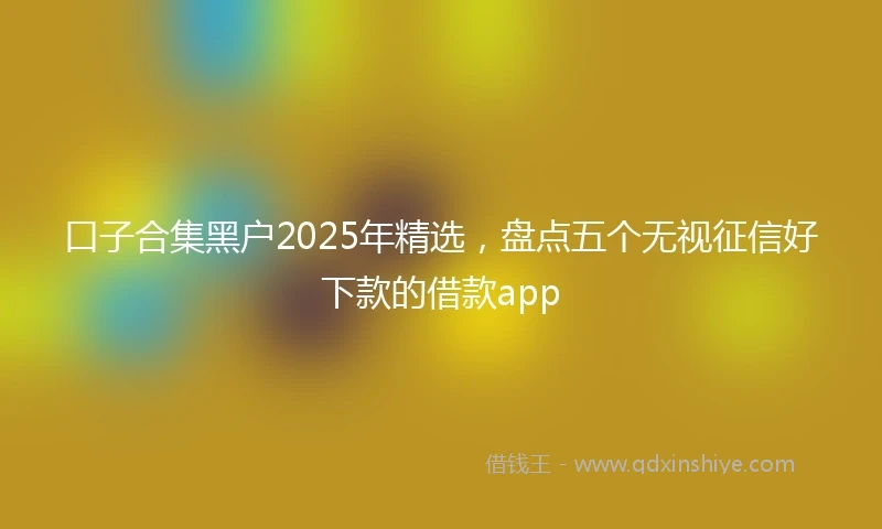 口子合集黑户2025年精选，盘点五个无视征信好下款的借款app