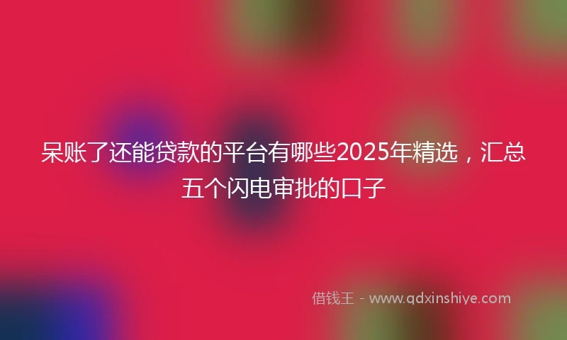 呆账了还能贷款的平台有哪些2025年精选，汇总五个闪电审批的口子