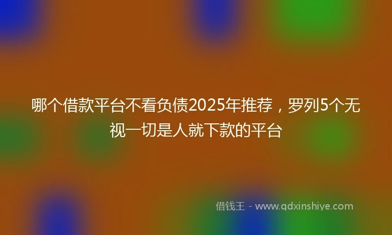 哪个借款平台不看负债2025年推荐，罗列5个无视一切是人就下款的平台