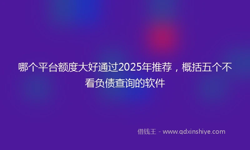 哪个平台额度大好通过2025年推荐，概括五个不看负债查询的软件