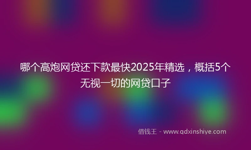 哪个高炮网贷还下款最快2025年精选，概括5个无视一切的网贷口子