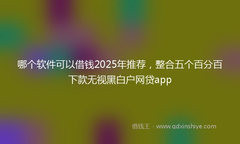 哪个软件可以借钱2025年推荐，整合五个百分百下款无视黑白户网贷app