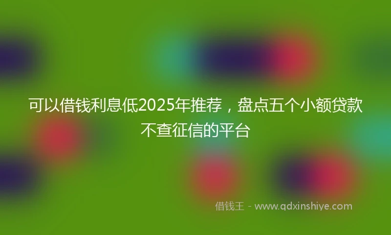 可以借钱利息低2025年推荐，盘点五个小额贷款不查征信的平台