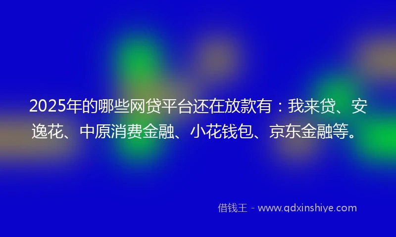 2025年的哪些网贷平台还在放款有：我来贷、安逸花、中原消费金融、小花钱包、京东金融等。