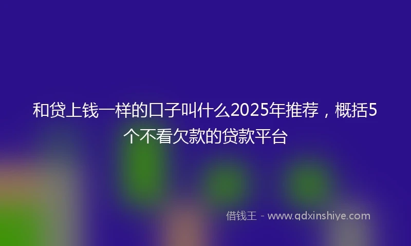 和贷上钱一样的口子叫什么2025年推荐,概括5个不看欠款的贷款平台