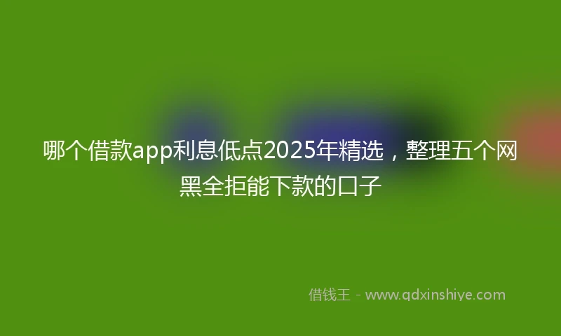 哪个借款app利息低点2025年精选，整理五个网黑全拒能下款的口子