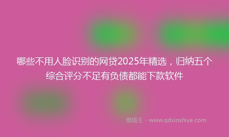 哪些不用人脸识别的网贷2025年精选，归纳五个综合评分不足有负债都能下款软件