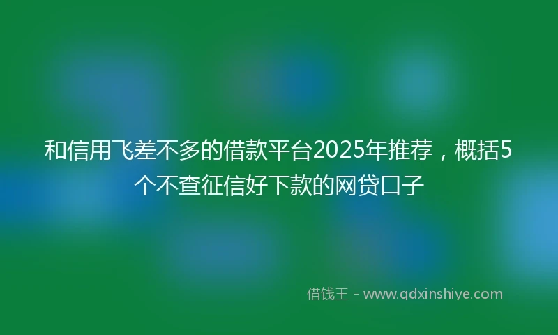 和信用飞差不多的借款平台2025年推荐，概括5个不查征信好下款的网贷口子