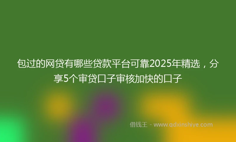 包过的网贷有哪些贷款平台可靠2025年精选，分享5个审贷口子审核加快的口子
