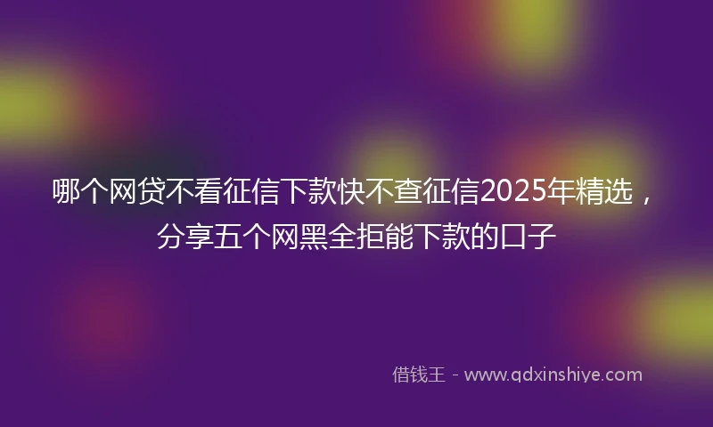 哪个网贷不看征信下款快不查征信2025年精选，分享五个网黑全拒能下款的口子