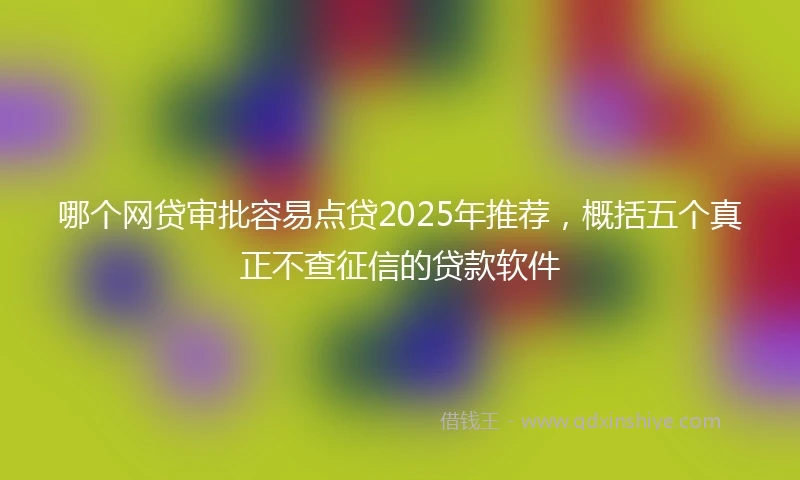 哪个网贷审批容易点贷2025年推荐,概括五个真正不查征信的贷款软件