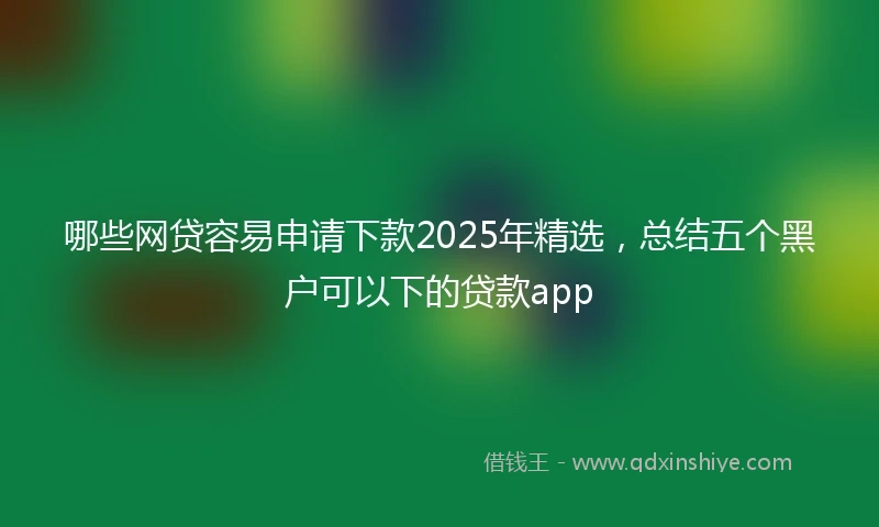 哪些网贷容易申请下款2025年精选，总结五个黑户可以下的贷款app