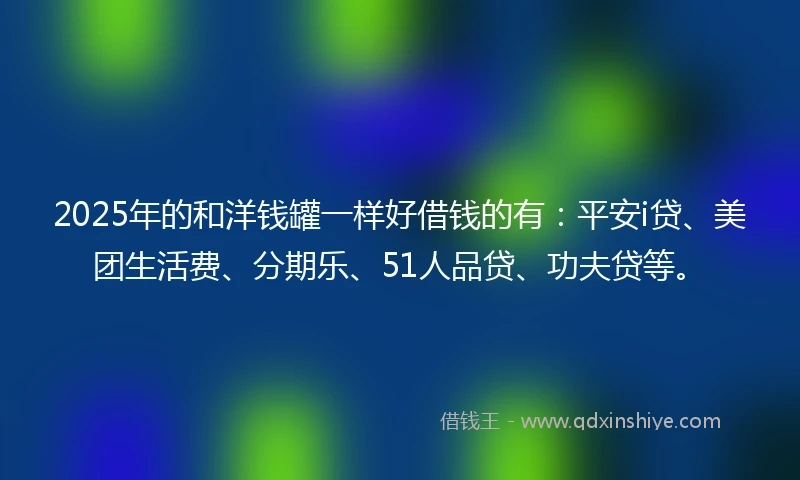 2025年的和洋钱罐一样好借钱的有：平安i贷、美团生活费、分期乐、51人品贷、功夫贷等。