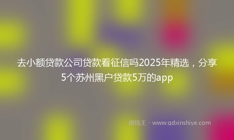 去小额贷款公司贷款看征信吗2025年精选，分享5个苏州黑户贷款5万的app