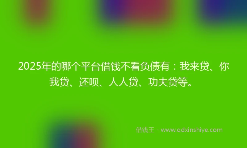 2025年的哪个平台借钱不看负债有：我来贷、你我贷、还呗、人人贷、功夫贷等。