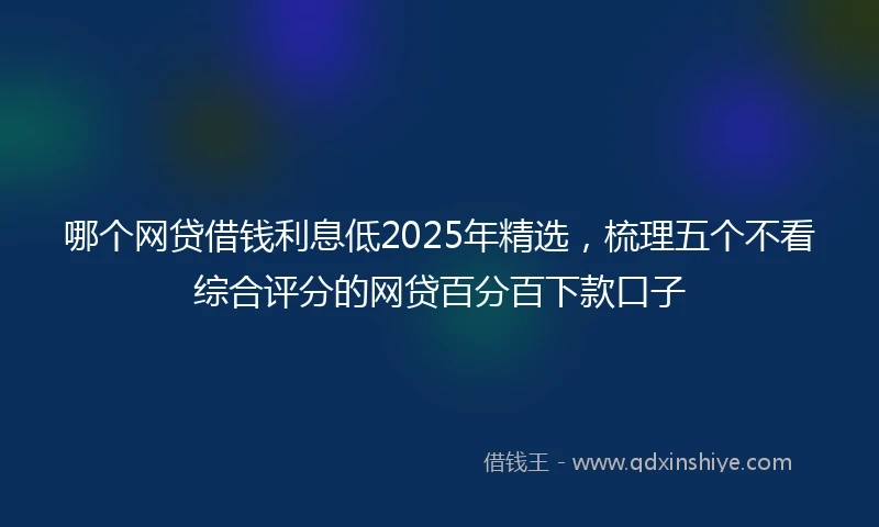 哪个网贷借钱利息低2025年精选，梳理五个不看综合评分的网贷百分百下款口子