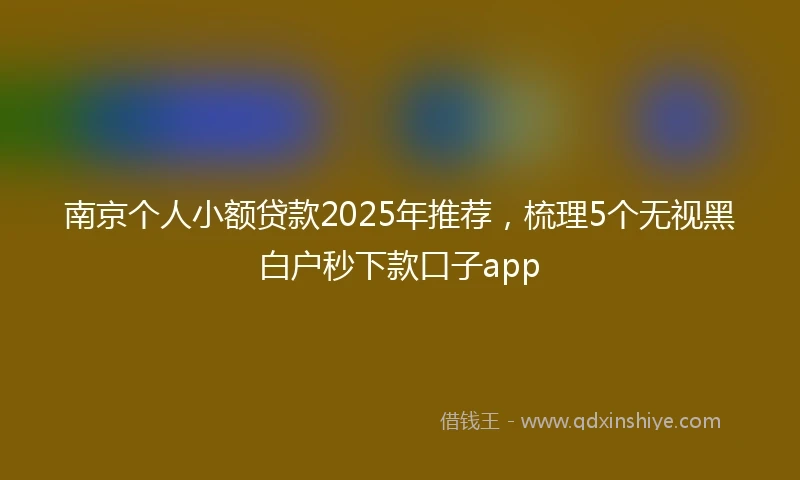 南京个人小额贷款2025年推荐，梳理5个无视黑白户秒下款口子app