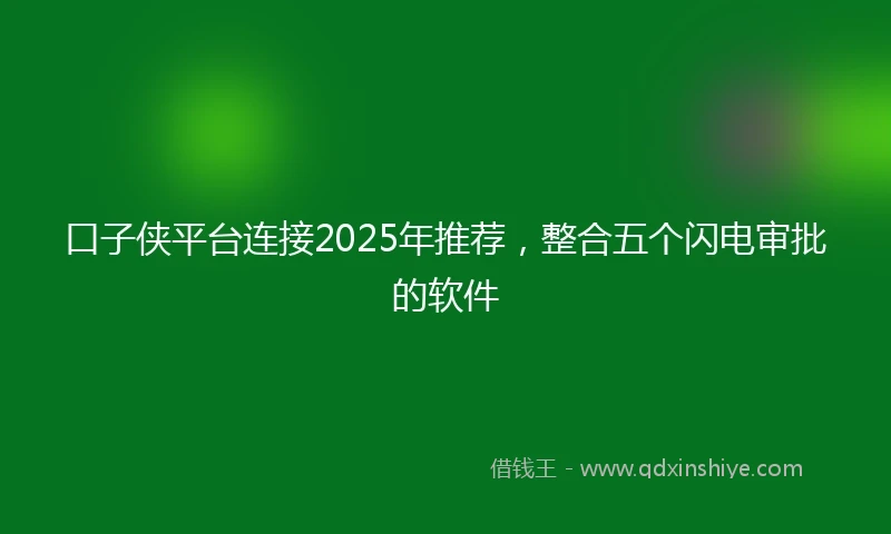 口子侠平台连接2025年推荐，整合五个闪电审批的软件