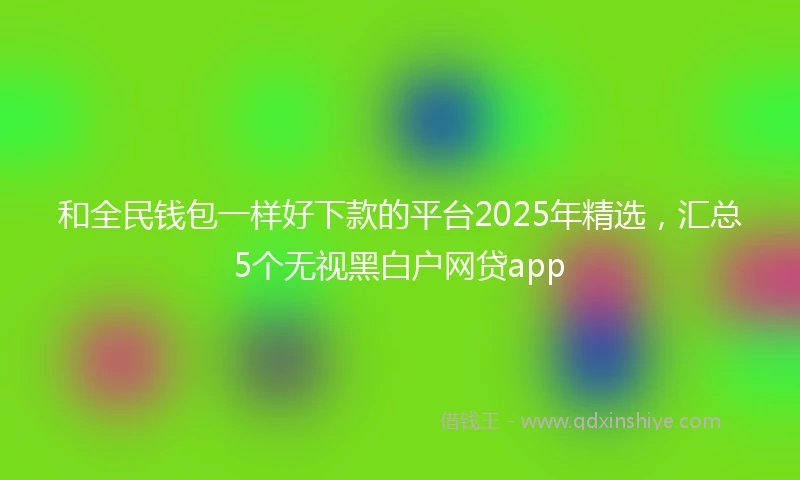 和全民钱包一样好下款的平台2025年精选，汇总5个无视黑白户网贷app