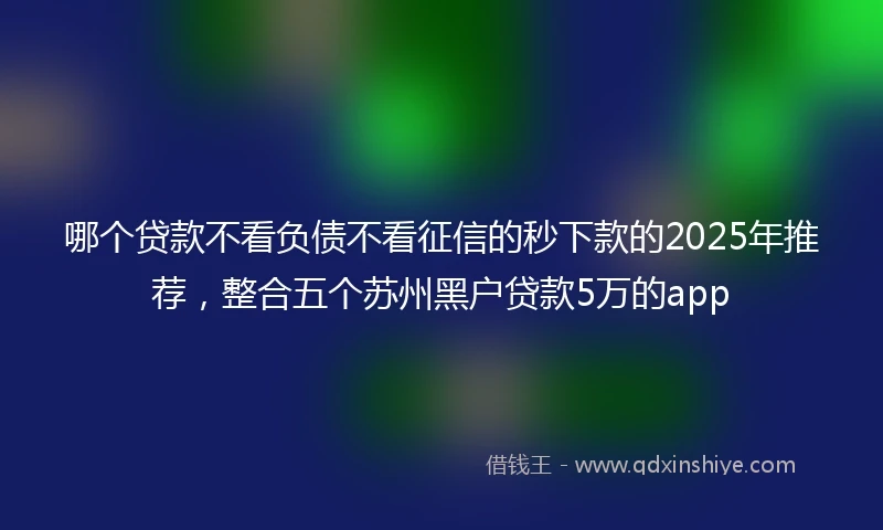 哪个贷款不看负债不看征信的秒下款的2025年推荐，整合五个苏州黑户贷款5万的app