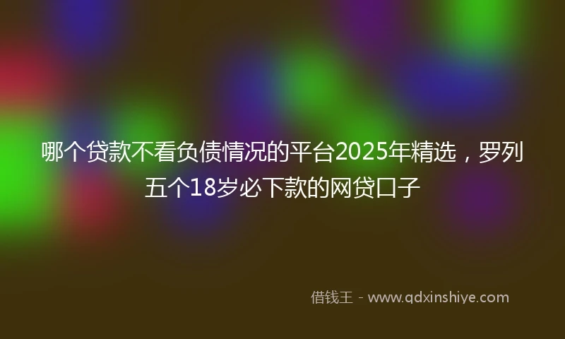 哪个贷款不看负债情况的平台2025年精选，罗列五个18岁必下款的网贷口子