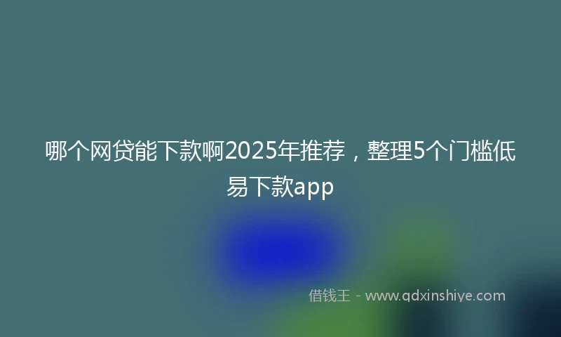哪个网贷能下款啊2025年推荐，整理5个门槛低易下款app