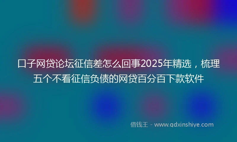 口子网贷论坛征信差怎么回事2025年精选,梳理五个不看征信负债的网贷百分百下款软件