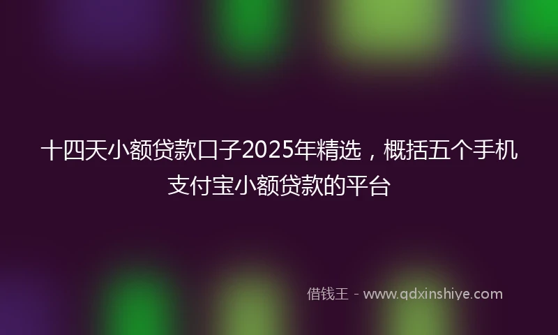 十四天小额贷款口子2025年精选，概括五个手机支付宝小额贷款的平台