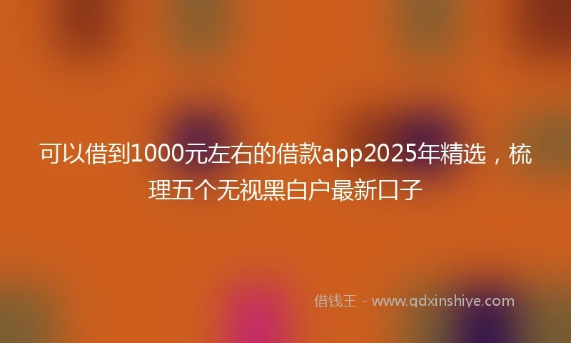 可以借到1000元左右的借款app2025年精选，梳理五个无视黑白户最新口子