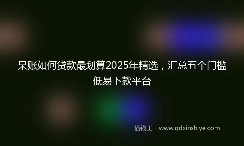 呆账如何贷款最划算2025年精选，汇总五个门槛低易下款平台