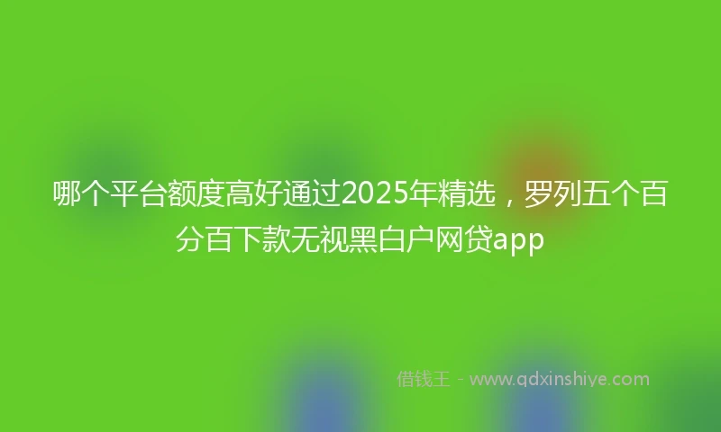 哪个平台额度高好通过2025年精选，罗列五个百分百下款无视黑白户网贷app
