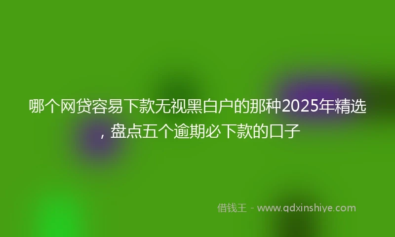 哪个网贷容易下款无视黑白户的那种2025年精选，盘点五个逾期必下款的口子