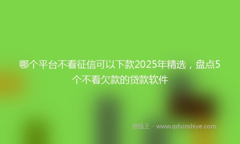 哪个平台不看征信可以下款2025年精选，盘点5个不看欠款的贷款软件