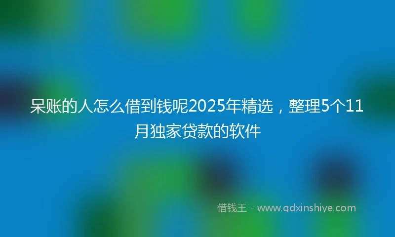 呆账的人怎么借到钱呢2025年精选，整理5个11月独家贷款的软件