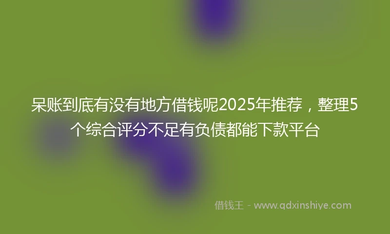 呆账到底有没有地方借钱呢2025年推荐，整理5个综合评分不足有负债都能下款平台