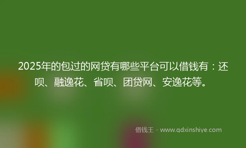 2025年的包过的网贷有哪些平台可以借钱有：还呗、融逸花、省呗、团贷网、安逸花等。