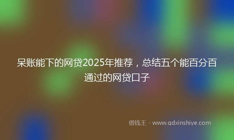 呆账能下的网贷2025年推荐，总结五个能百分百通过的网贷口子
