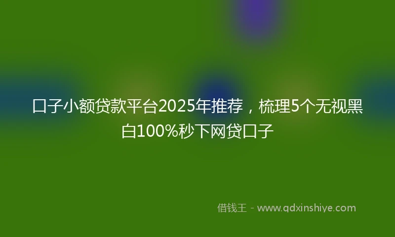 口子小额贷款平台2025年推荐,梳理5个无视黑白100%秒下网贷口子