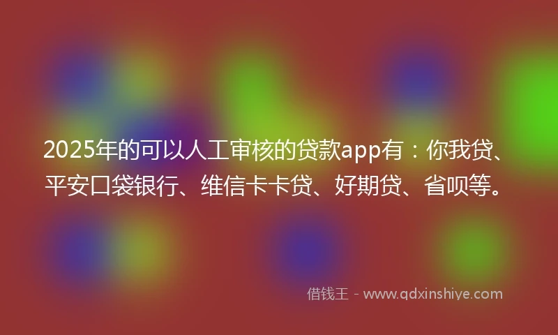 2025年的可以人工审核的贷款app有：你我贷、平安口袋银行、维信卡卡贷、好期贷、省呗等。