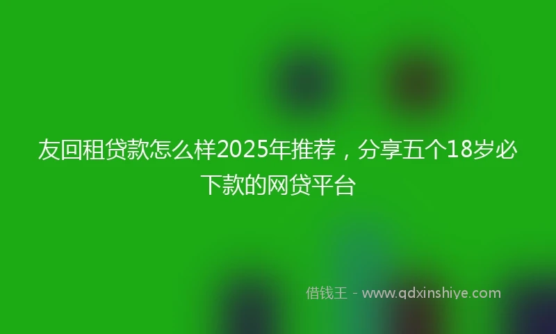 友回租贷款怎么样2025年推荐，分享五个18岁必下款的网贷平台