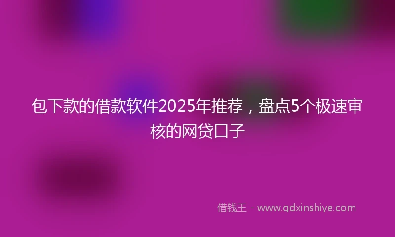 包下款的借款软件2025年推荐，盘点5个极速审核的网贷口子