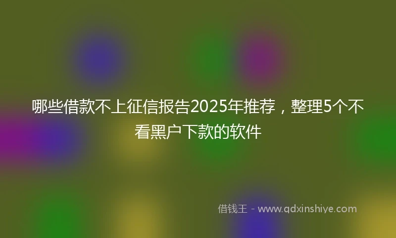 哪些借款不上征信报告2025年推荐，整理5个不看黑户下款的软件