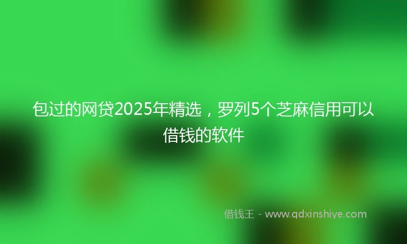 包过的网贷2025年精选，罗列5个芝麻信用可以借钱的软件