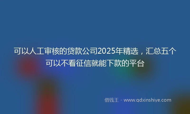 可以人工审核的贷款公司2025年精选，汇总五个可以不看征信就能下款的平台
