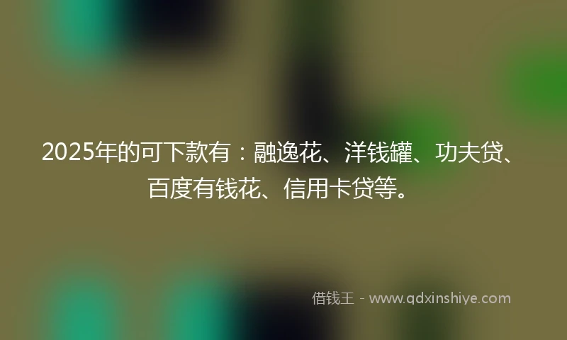 2025年的可下款有：融逸花、洋钱罐、功夫贷、百度有钱花、信用卡贷等。
