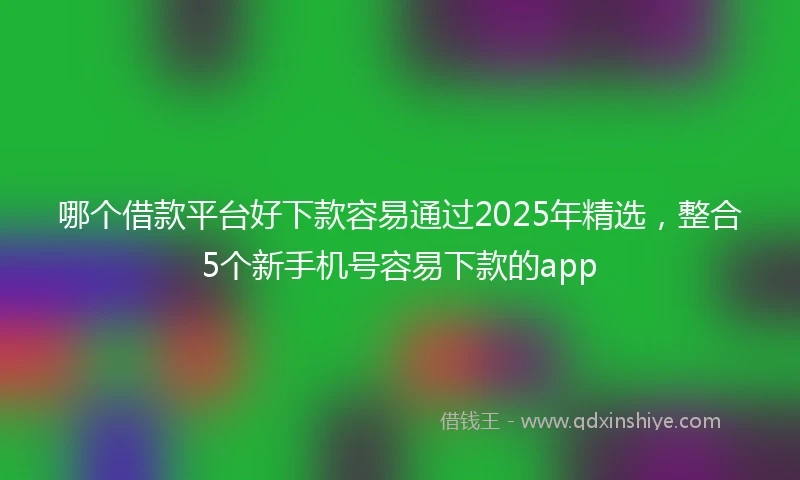 哪个借款平台好下款容易通过2025年精选，整合5个新手机号容易下款的app