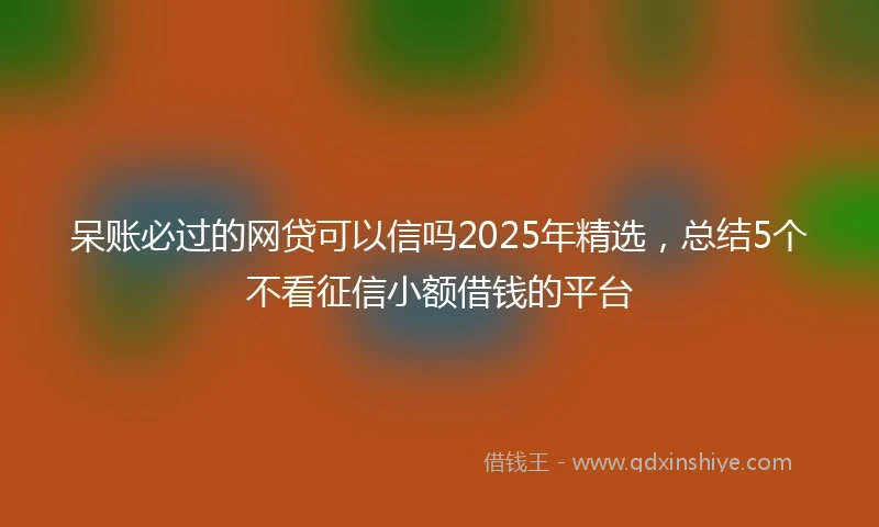 呆账必过的网贷可以信吗2025年精选，总结5个不看征信小额借钱的平台