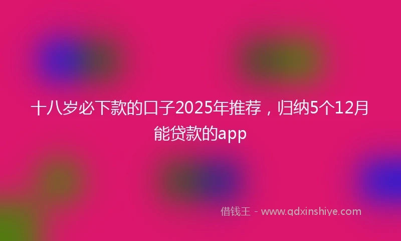 十八岁必下款的口子2025年推荐，归纳5个12月能贷款的app