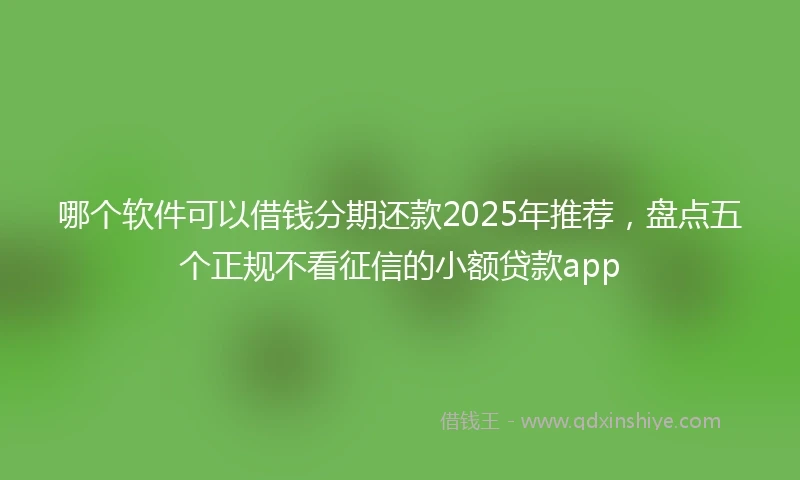 哪个软件可以借钱分期还款2025年推荐，盘点五个正规不看征信的小额贷款app