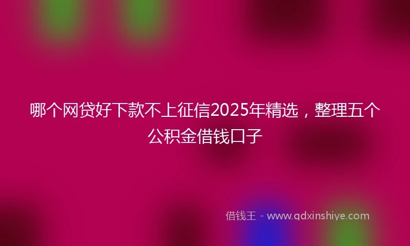 哪个网贷好下款不上征信2025年精选，整理五个公积金借钱口子